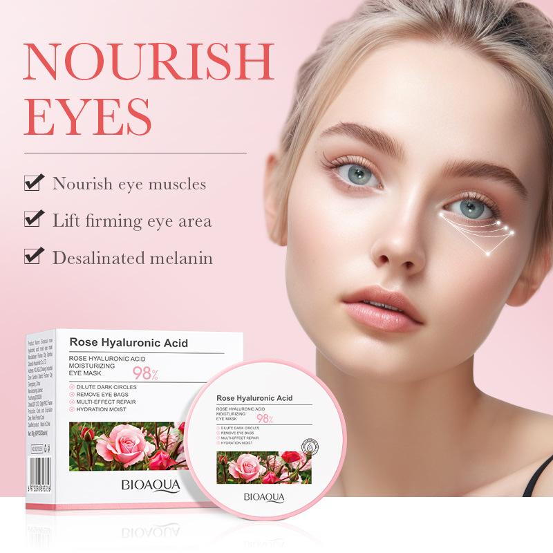 BIOAOUA Nourishing Eye Contour Увлажняющая маска для глаз с гиалуроновой кислотой и розой