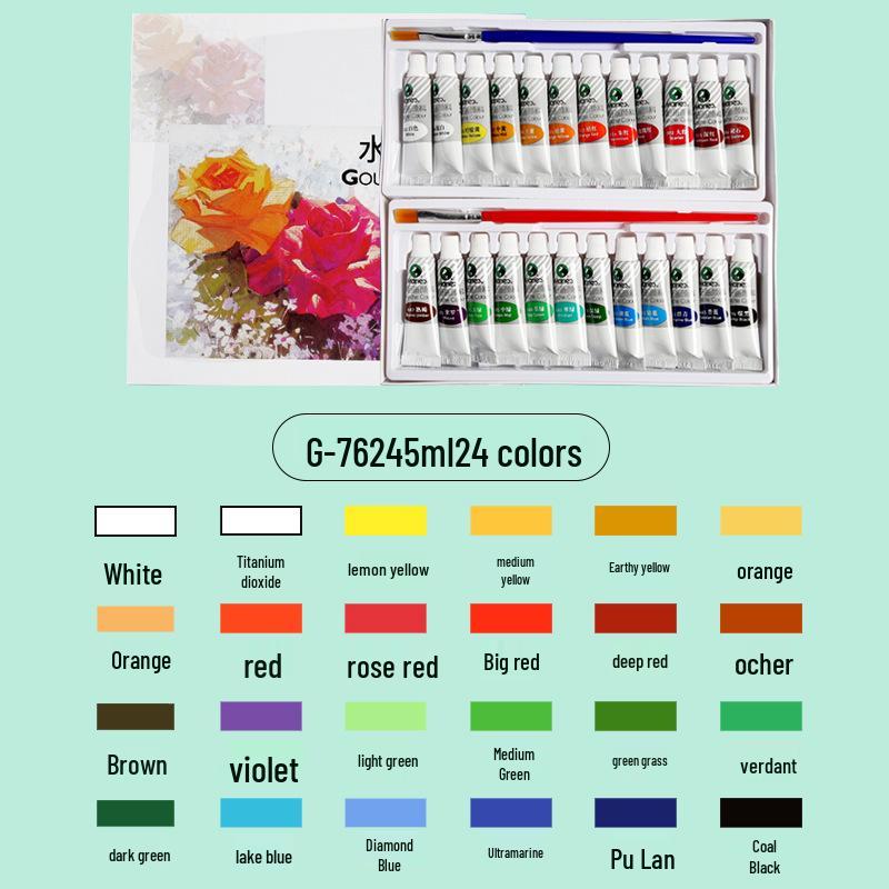 Mali Gouache Paint Set - 5ml & 12ml Tubes, Boxed for Beginners