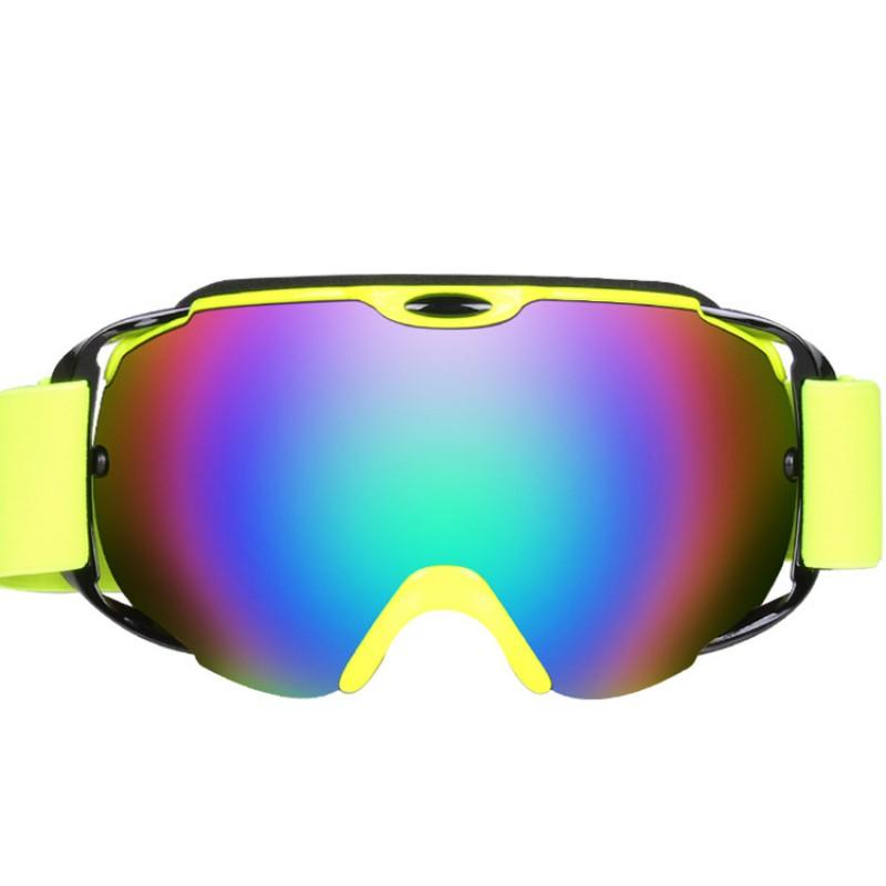 Spherical Double-Layer Ski Goggles Adults Anti-Fog Windproof UV Protection Snow Sports Eyewear Half-Frame