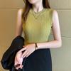 Women Summer Sleeveless Knitted Solid Color Slim Fit Vest Top