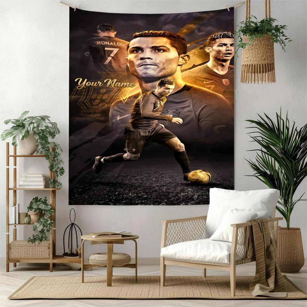 Cristiano Ronaldo Retro Tapestry Nordic Minimal Suitable For Living Room Studio Wall Balcony Yearround Hand Painted Style