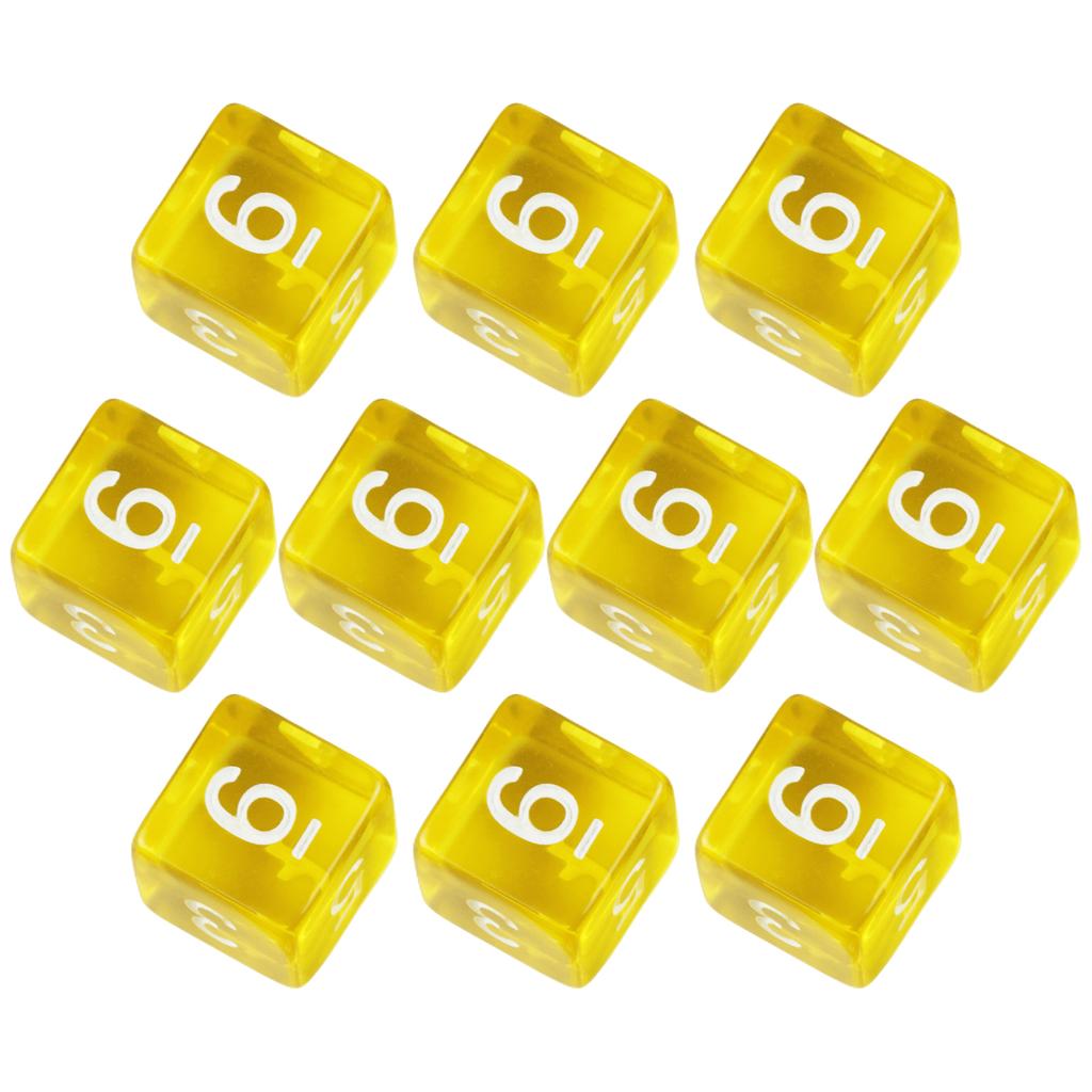 10 шт. D6 Кубики Многогранные Цифровые 1-6 Кубиков для Вечеринки Клуба Развлечений Настольная Игра