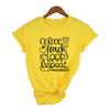 Women S Fashion Coffee Teach Sleep Repeat T Shirt Funny Teacher Life Kindergarten Teacher Tops