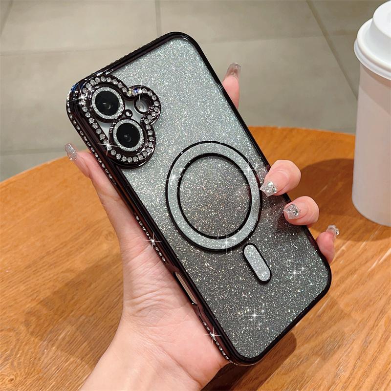 Модный магнитный чехол Bling Diamond для iPhone 16 15 Plus 14 13 Pro Max 12 Чехол Samsung Galaxy A56 A36 A26 A16 A55 A35 A25 A15 A54 A34 S25 S24 Чехлы