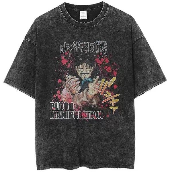 Jujutsu Kaisen Годжо Сатору Летняя Хлопковая Стиранная Большая Мужская Футболка Годжо Сатору Годжо Сатору Годжо Сатору Годжо Годжо