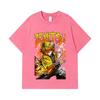 275 GSM Washed T-shirts 100% Cotton Demon Slayer V87 Zenitsu Print Unisex Heavy Cotton T Shirt