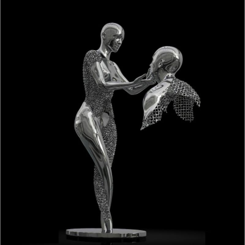 Золотая металлическая фигура статуя обнимает художественный постер, украшение дома, высокое разрешение, покраска распылением, безрамная основа для холста