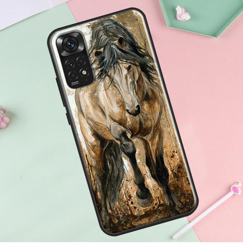 Лошадь животное картина для Redmi Note 12 Pro Plus Чехол для Redmi Note 10 8 9 11 Pro 12S 11S 10S 9S 9C 10C 12C Чехол