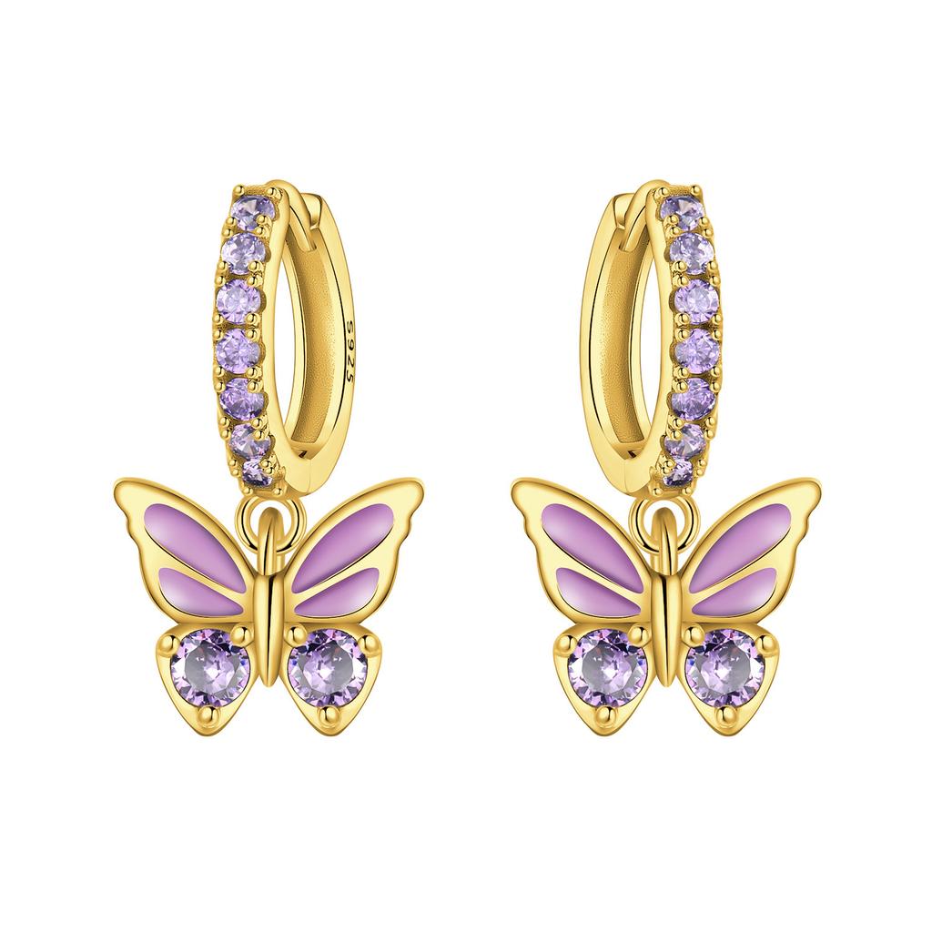 Серьги-подвески Orstarry из серебра 925 пробы с бабочкой и насекомым Оригинальные ювелирные изделия Подарок на вечеринку, годовщину
