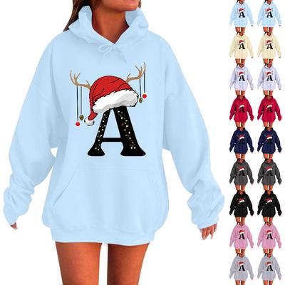 Женская мода повседневная толстовка с капюшоном с длинным рукавом и круглым вырезом с карманами