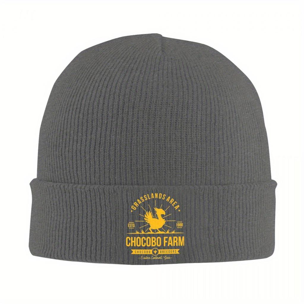 Chocobo Farm Final Fantasy Knitted Hat for Women Unisex Skullies Beanies Autumn Winter Hat Acrylic Video Game Hip Hop Melon Cap