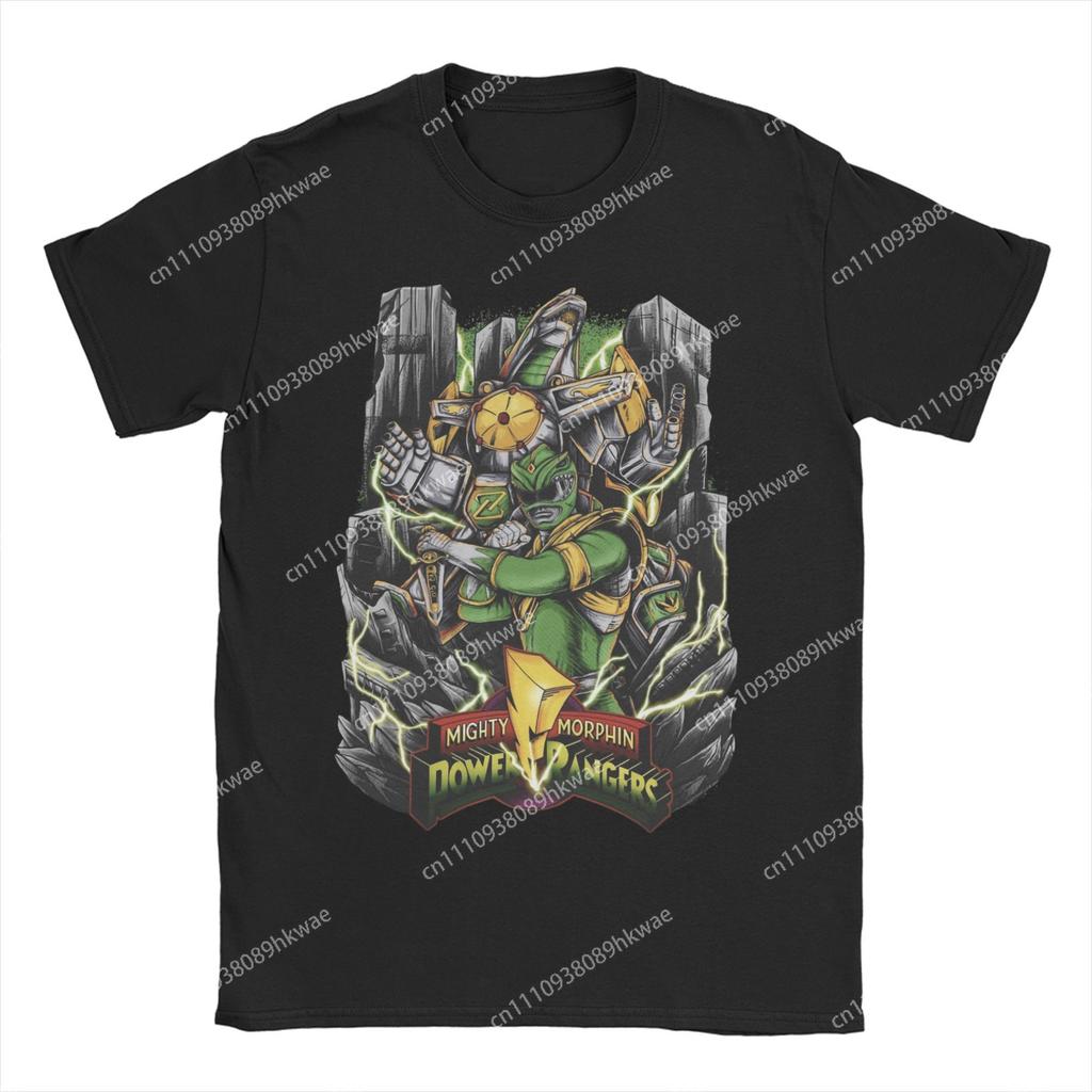 Unisex Unisex TShirt Go Green Power Rangers GO Leisure Cotton Tees Short Sleeve T Shirts O Neck Tops 4XL 5XL