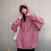 Кардиган с капюшоном, толстовка для женщин, осенняя новая корейская модель, универсальный свободный длинный рукав, тонкая куртка на молнии для женщин