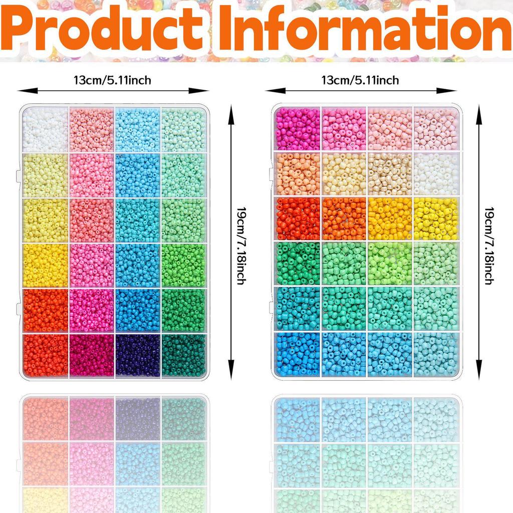 Glass Seed and Letter Beads Set: 3mm/4mm for DIY Friendship Bracelets and Jewelry