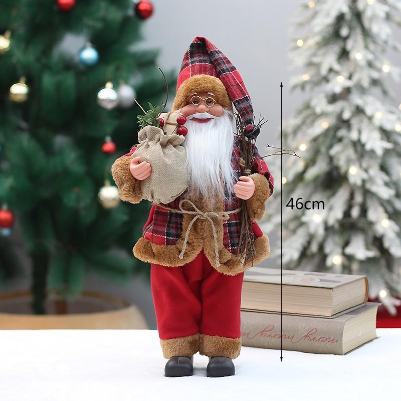 46cm Standing Sitting Santa Claus Figurine Christmas Decor Store Window Display Home Party Decoration