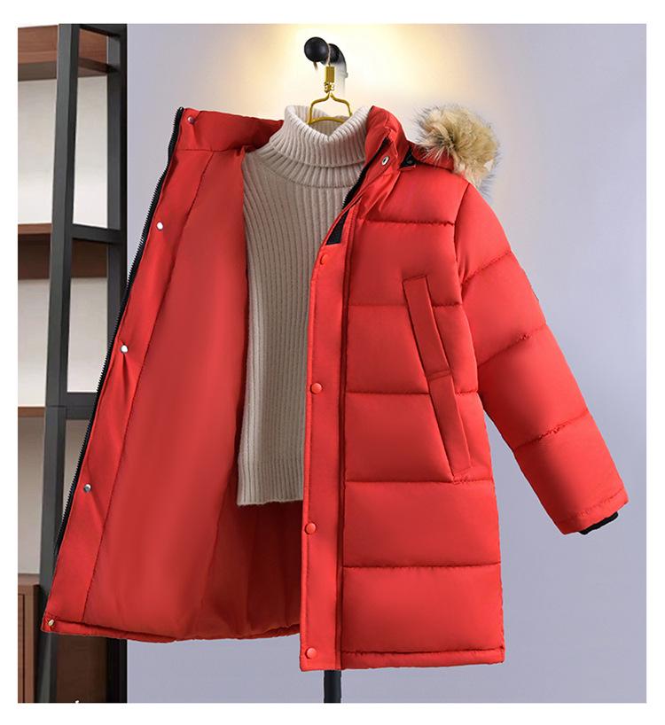 Kids' Winter Cotton Jacket with Fur Collar - Boys' Thickened Coat