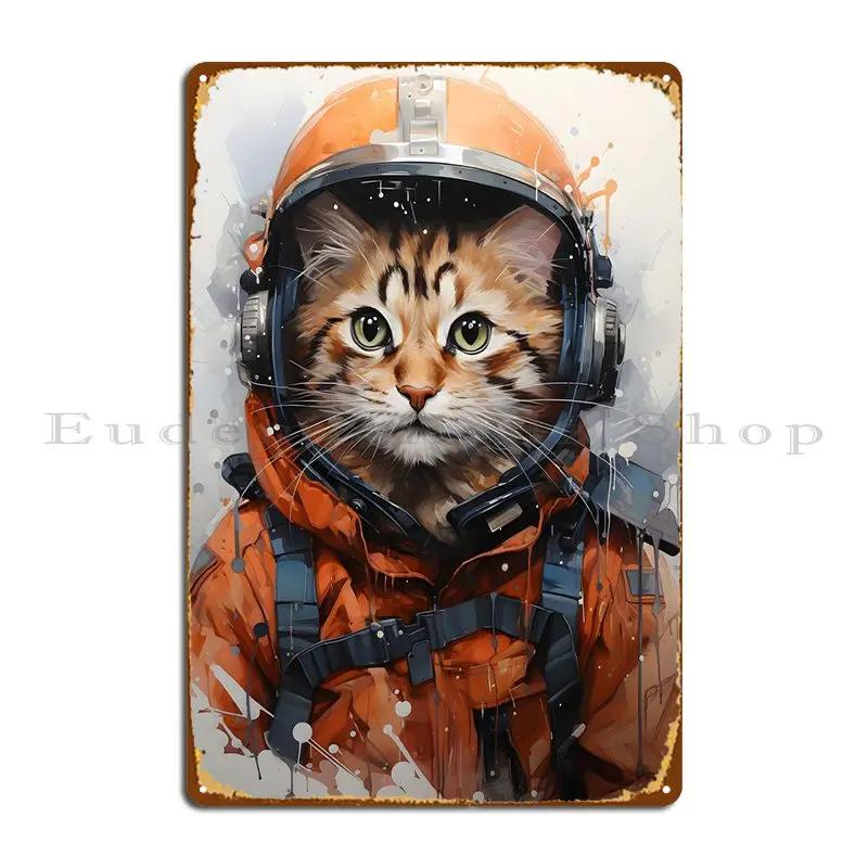Jet Pilot Cat With Goggles Metal Plaque Poster Design Pub Wall Decor Garage Club Party Design Tin Sign Poster