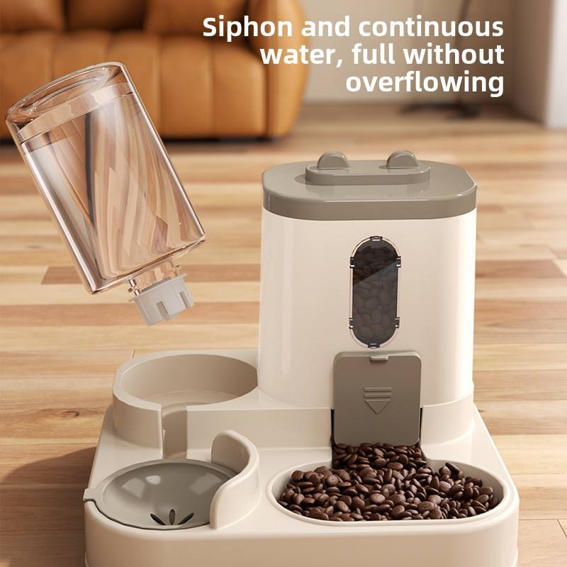 Двойная кормушка для кошек, интегрированная подача воды и корма, полностью автоматическая, милая кормушка для воды