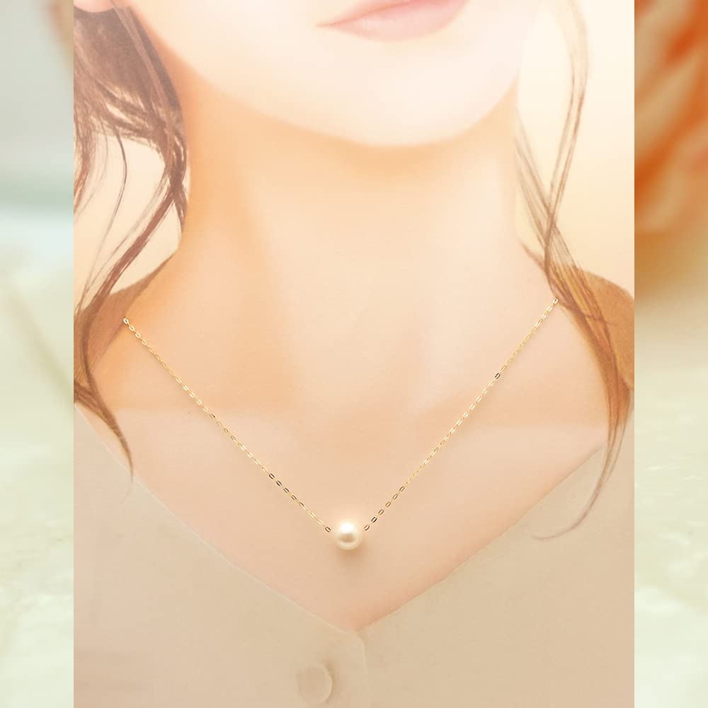 Колье с жемчугом Акойя K18 с сертификатом Ханадама 18K Жемчуг 1 8 мм [Hana Kirari] 8,0 мм (Высококачественная жемчужина) / Ожерелье, Жемчуг, (18K)