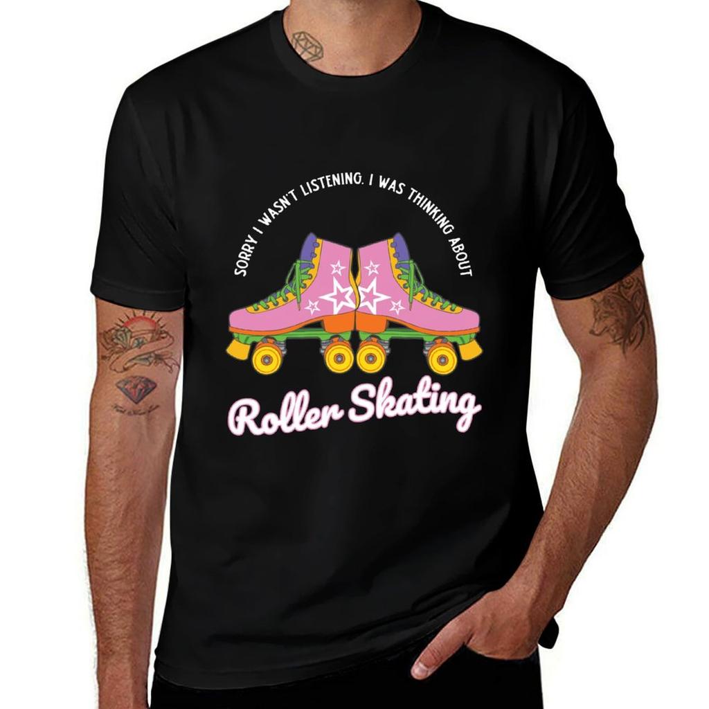 Retro Rollerskating Skating 70s Roller Skates Tshirt Plus Size Outdoor Casual Top