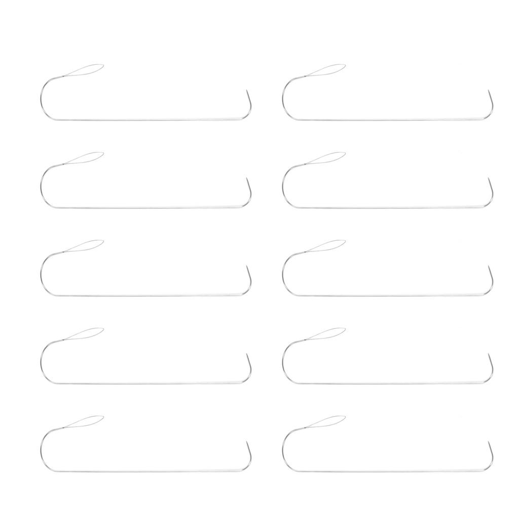 10pcs Curved Beading Needles Stainless Steel DIY Bead Spinner Needles Curved with Curved Handle Big