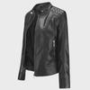2020 Spring/Autumn Women's Large-Size Stand-Up Collar PU Leather Jacket