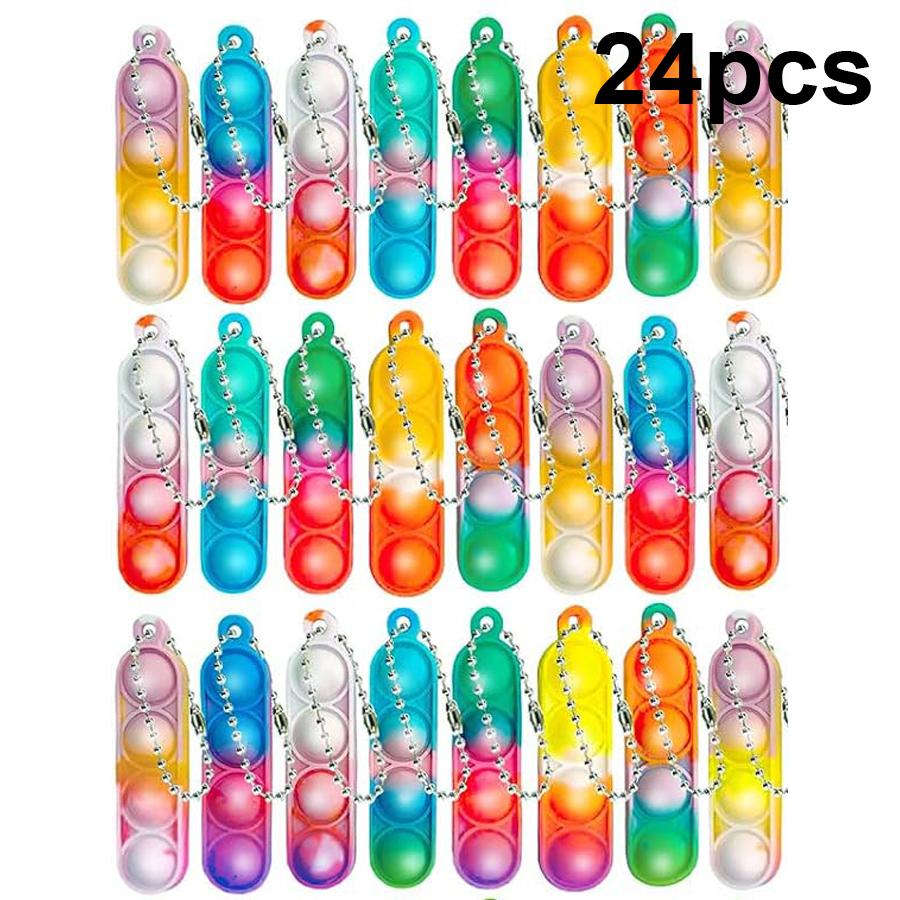 24/150 шт. Мини-набор Pop Fidget Toy, брелок, игрушки для снятия стресса, игрушки для рук, сувениры для вечеринки, игрушка на рабочий стол для детей и взрослых