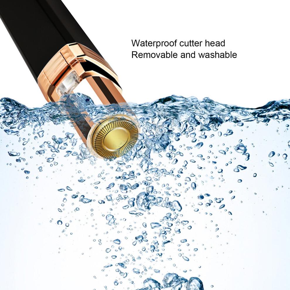 Women Waterproof Electric Eyebrow & Facial Hair Trimmer - Compact Black