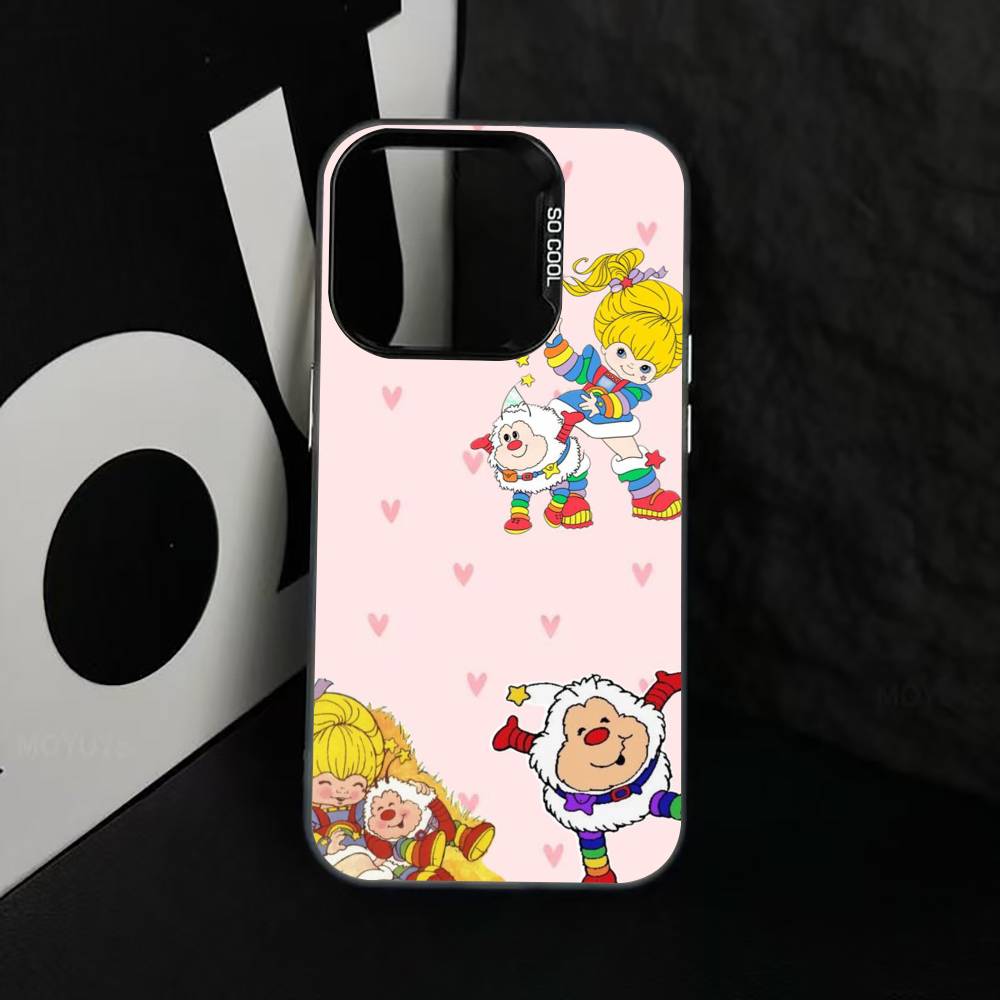 Cute Retro Rainbow Pony Phone Case For iPhone 17,16,15,14,13,12,11 Plus,Pro Max,XS,Colored Silver Plated Inside Cover