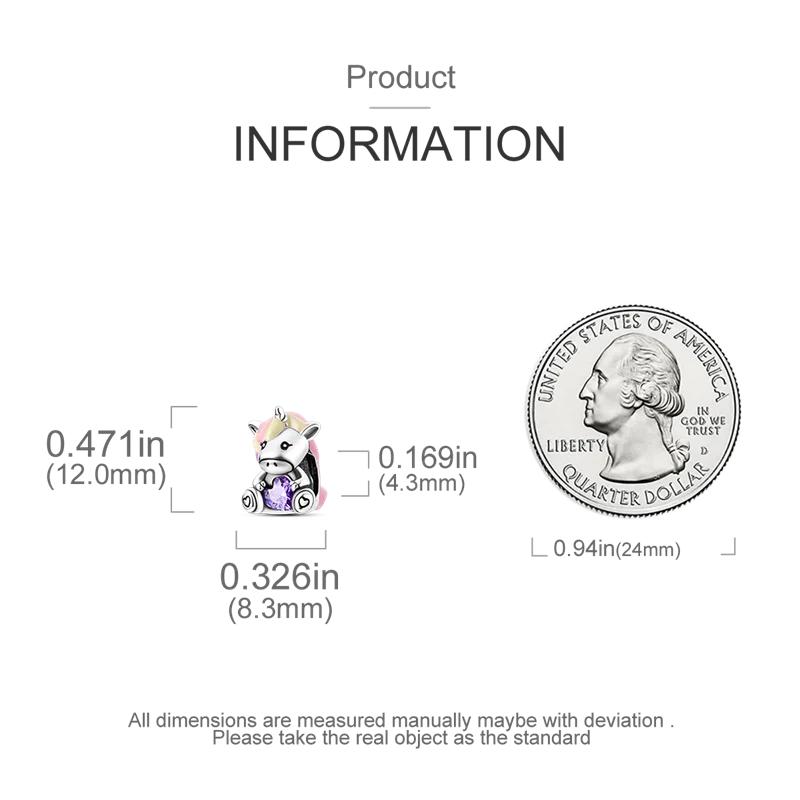 Шармы Platacute Разноцветный Единорог Фиолетовое Сердце Бусины Подходят для Оригинальных Браслетов Шармы Для Женщин Украшения Сделай Сам Подарки