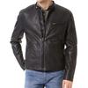 Men's Genuine Lambskin Black Leather Jacket Stylish Motorcycle Bomber Biker Outerwear MJ 116