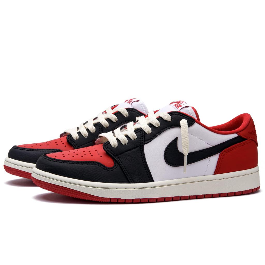 Jordan Air Jordan 1 Низкие кроссовки с нескользящей подошвой Винтажные Баскетбольные кроссовки Унисекс Красные CZ0790-161(Команда734-)
