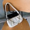 Niche Design Bag for Women, Pleated Personality Cloud Bag, Handbag, Simple Versatile Fashion Zipper Chain Underarm Bag