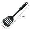 Kitchen Supplies Heat Resistant Cooking Tool Cooking Serving Nylon Slotted Spoon Black