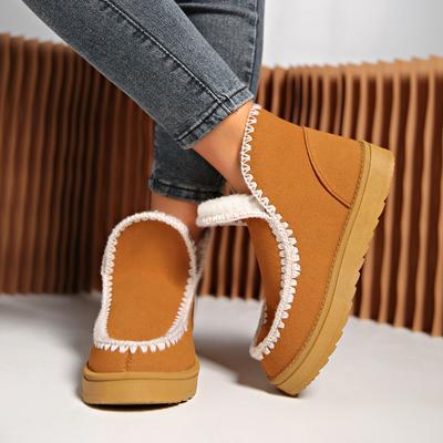 Модные замшевые ботинки Snow Woman Ankle Boots Casual Теплые удобные ботинки для ходьбы 2024 Зима Новый тренд Короткие плюшевые модные готические женские ботинки