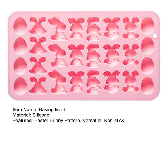 Пасхальная Шоколадная Форма 27 Ячеек Дизайн Кролика и Пасхального Яйца Силиконовая Форма Легко Моется Пищевой Силикон Для Конфет Желе Мусса Форма Для Выпечки