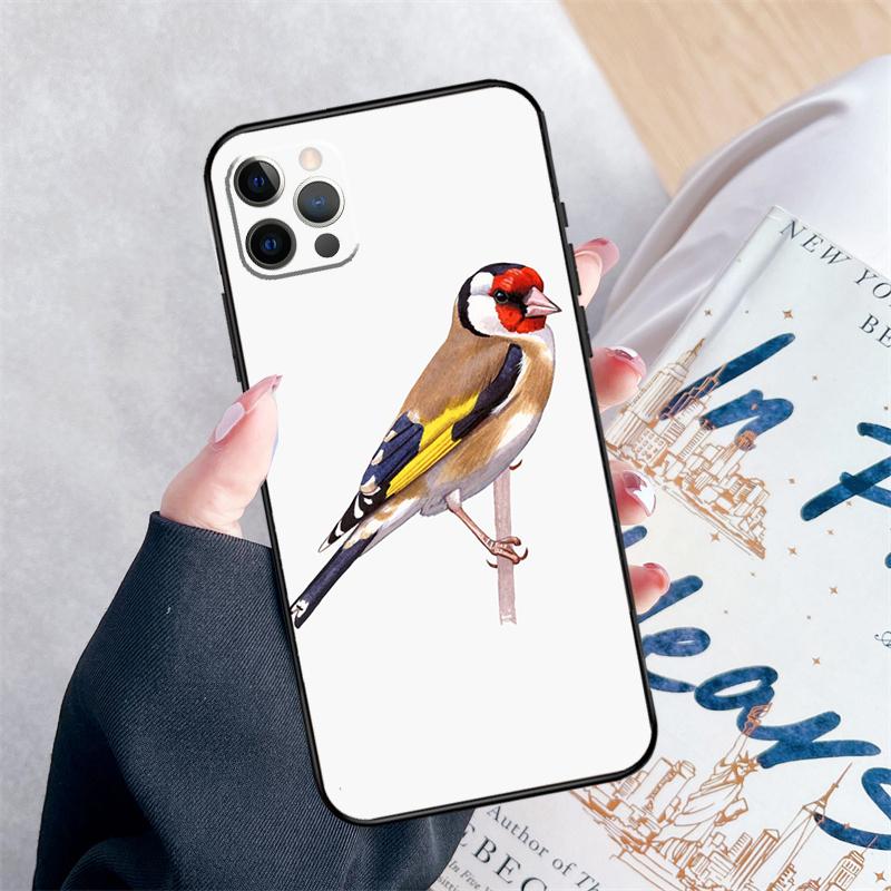 Чехол для телефона 'Европейский щегол' для iPhone 14 15 16 Pro Max 12 13 Mini 11 Pro Max XR 15 16 Plus 16e Чехол Coque
