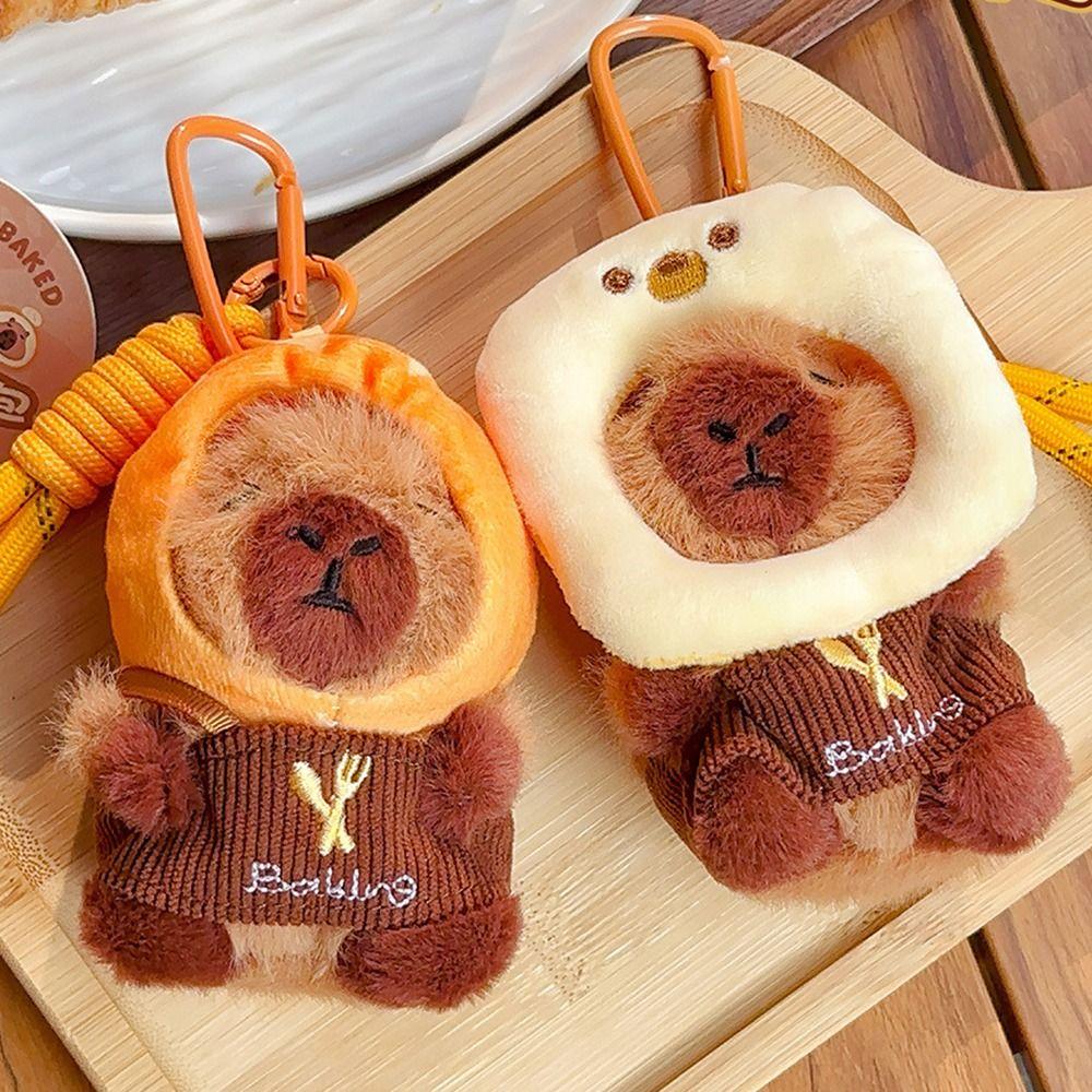 Хлеб Капибара Капибара плюшевая подвеска животное кукла сумка декор брелок для ключей автомобиля школьный рюкзак