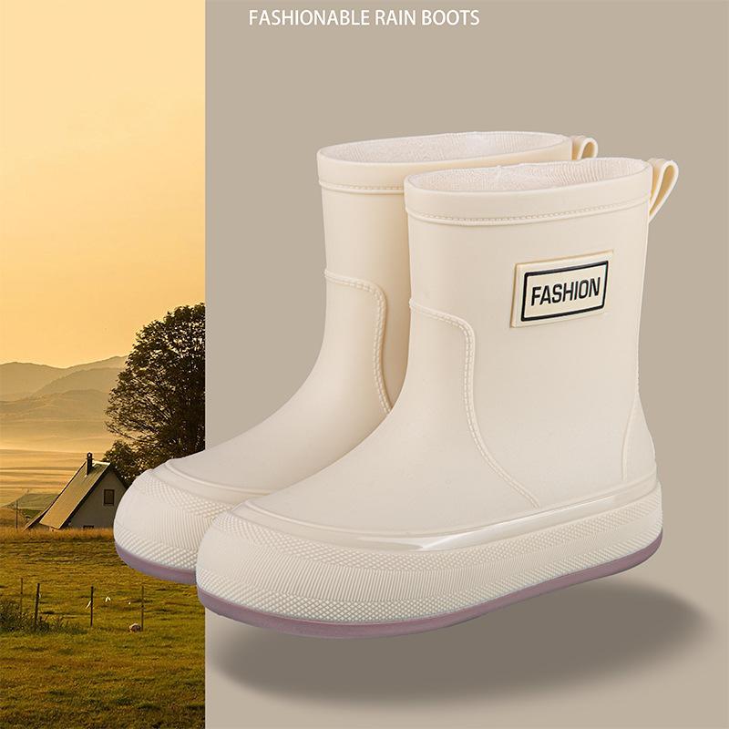 Женские модные бархатные теплые резиновые походные нескользящие резиновые сапоги