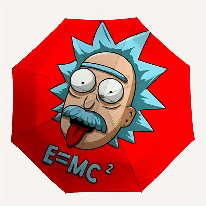 Автоматический складной зонт Rick and Morty с прочным железным каркасом, портативный компактный дорожный зонт для всесезонного использования, вечеринки 0807046