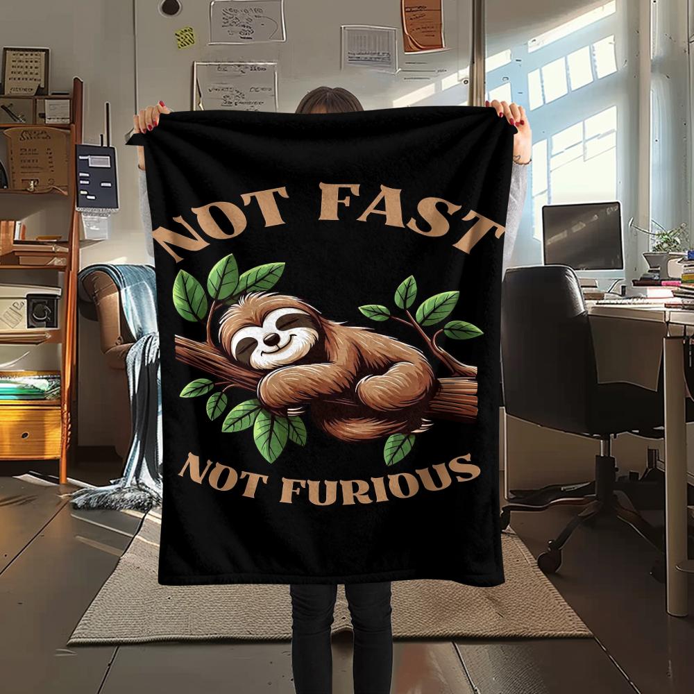 Sloth water dolphin raccoon Print Flannel Blanket,High quality Comfortable for All Seasons,Home Decor,Warmth and Comfort,Perfect for Christmas Gifts