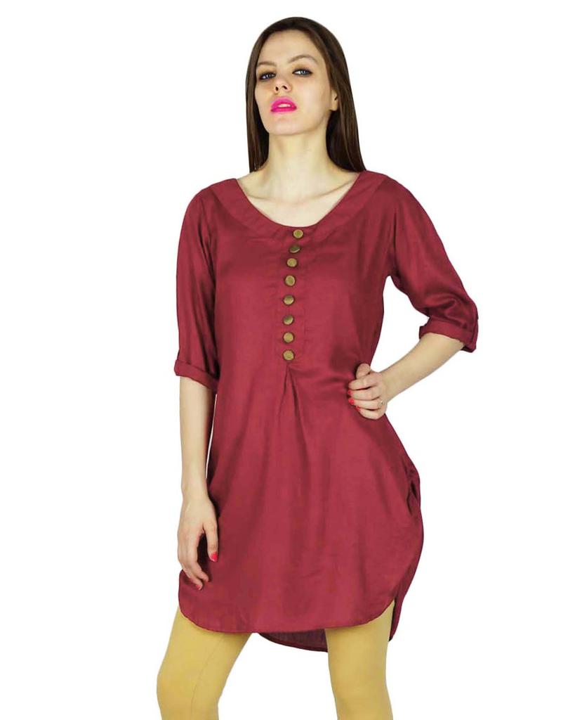 Phagun Indian Designer Printed Kurta Women Ethnic Kurti Casual Tunic Rayon