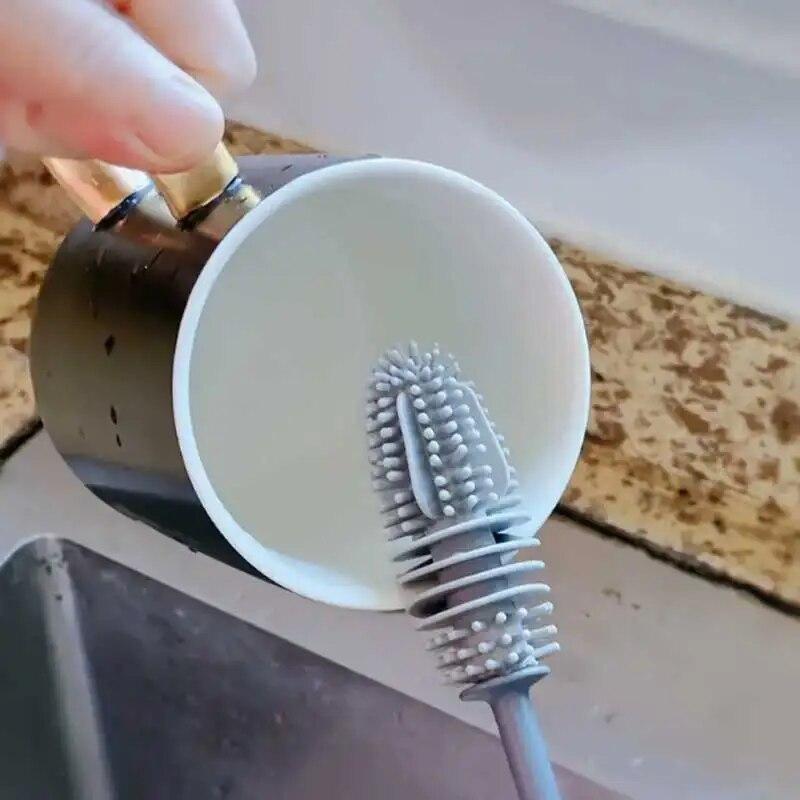 Длинная ручка силиконовая щетка для бутылок щетка для чистки кухонная щетка для чистки чашек термос стеклянная щетка инструменты для чистки