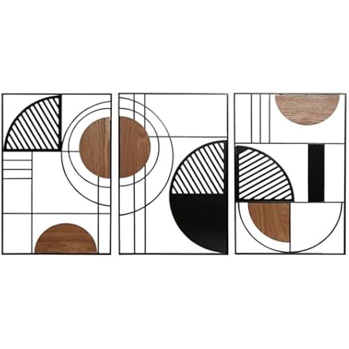 Décoration murale - HOME ESPRIT - Noir - 40 x 2 x 60 cm - Contemporain - 3 unités