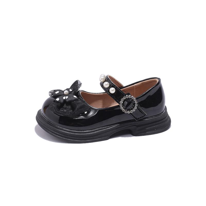 Детские кожаные туфли весна-осень кружевные банты детские туфли Мэри Джейн модные универсальные милые женские принцессы черные туфли-одиночки