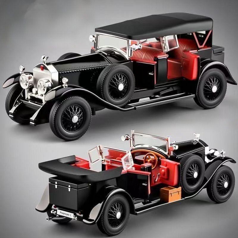 1/24 Rolls-Royce Phantom I Сплав Классическая Модель Роскошного Автомобиля Литой Металлический Игрушечный Ретро Старинные Автомобили Модель Автомобиля Звук и Свет Детский Подарок