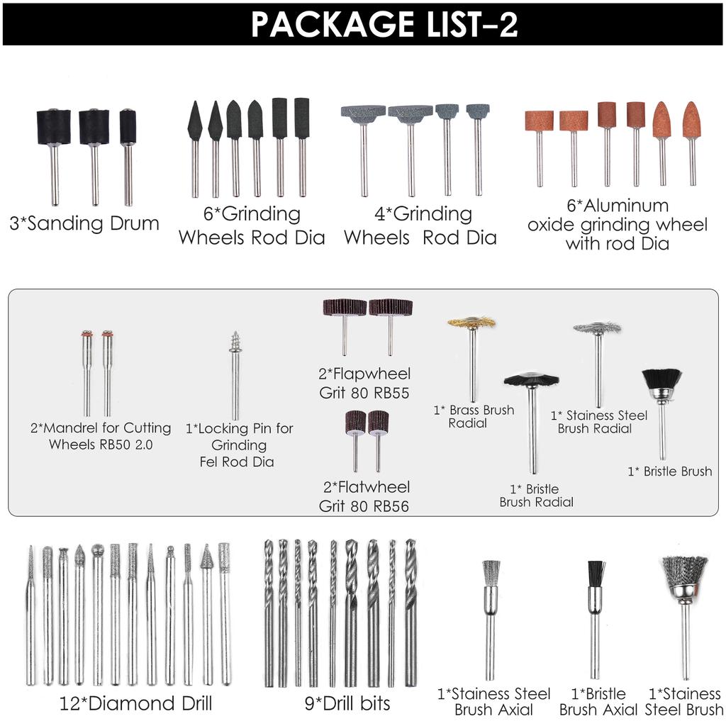 400PCS Electric Grinder Accessories Kit Rotary Tool Accessories Set Multifunction Grinding