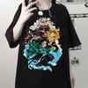 Женские футболки Японское аниме Клинок, рассекающий демонов С коротким рукавом Футболка Женская Кавайи Kimetsu No Yaiba Графическая Унисекс Одежда y2k Топы