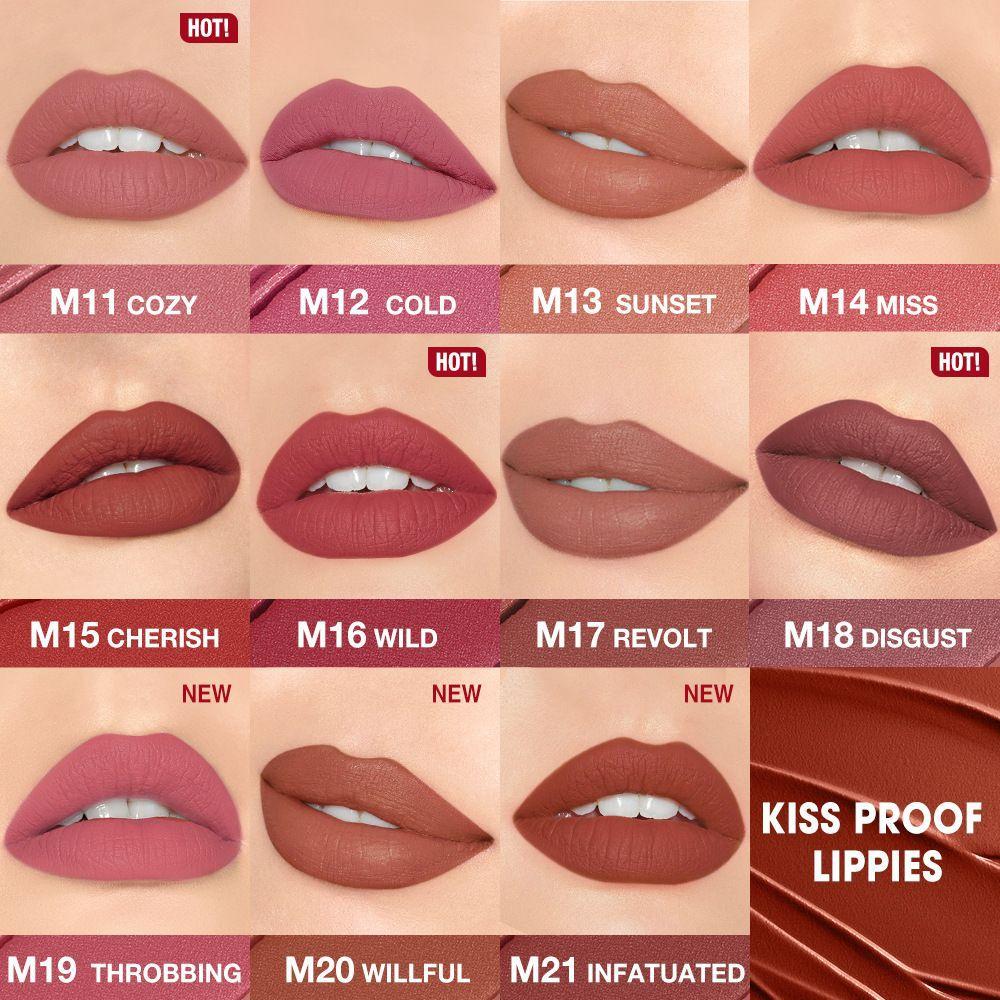 O.TWO.O Матовая помада Misty Kiss с фиксирующим цветом – Световой туманный бархатно-матовая стойкая помада