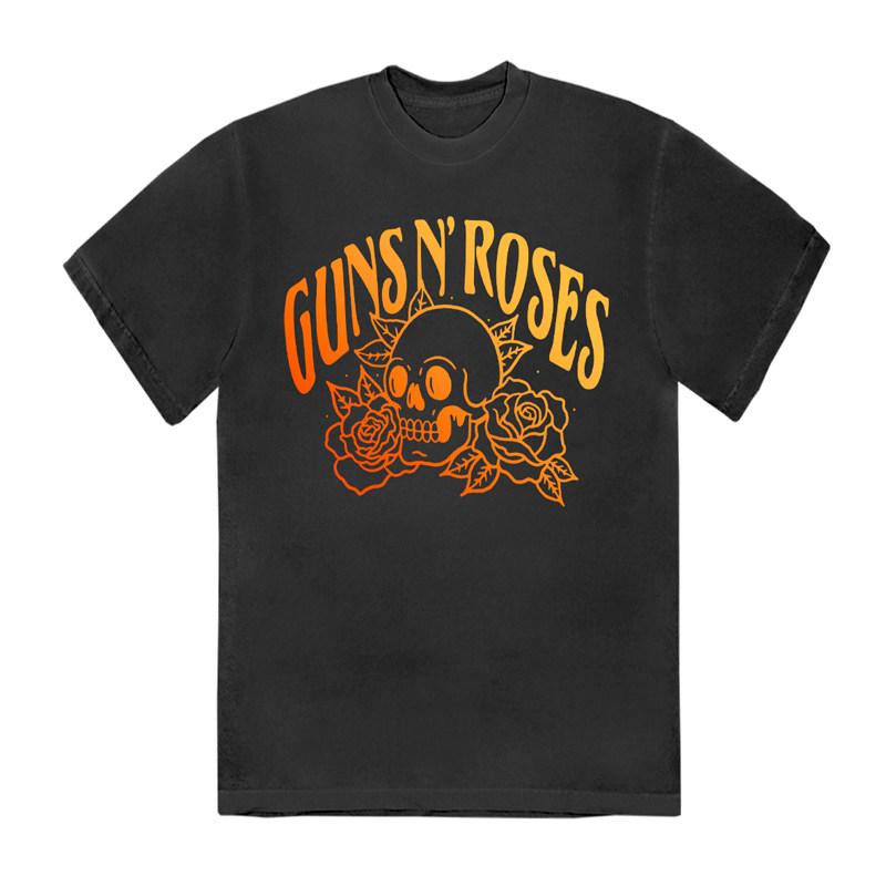 Поп 2026 Новый дизайн GUNS N ROSES Группа Мужская Ретро Свободная с рукавами Футболка